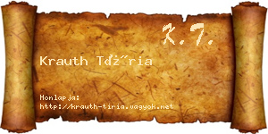 Krauth Tíria névjegykártya
